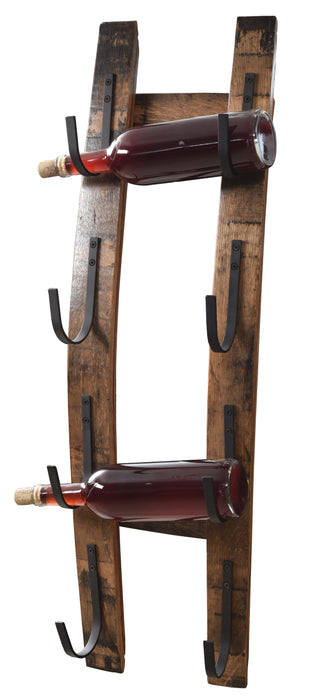 Whiskey Stave Wine Bottle Holder Wall Shelf Amish Made Front Facing