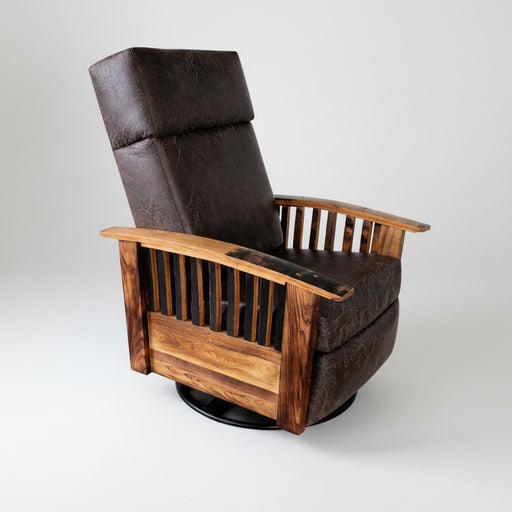 Amish Whiskey Barrel Swivel Recliner Badass Recliners American Made Whiskey Barrel Recliner