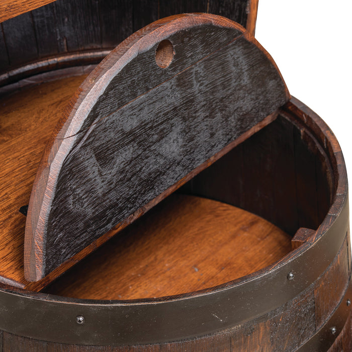 Whiskey Barrel Top Open Front Facing