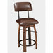 Whiskey Barrel Upholstered Bar Stool Amish Made Front Facing