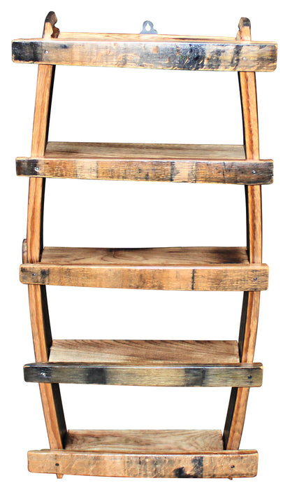 Whiskey Barrel Wall Rack Shelf Amish Made Front Facing