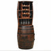 Whiskey Barrel Wine Bottle Holder Hutch Wine Bottle and Goblet Storage Amish Made Front Facing