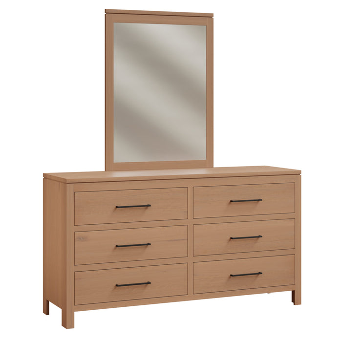 Amish Williamsburg Dresser & Mirror - Solid Cherry AMS-45055 HFG White - J&M Woodworking - Amish Made Modern Bedroom Set