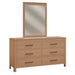Amish Williamsburg Dresser & Mirror - Solid Cherry AMS-45055 HFG White - J&M Woodworking - Amish Made Modern Bedroom Set