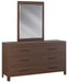 Amish Williamsburg Dresser & Mirror - Solid Cherry OCS-122 Cocoa - J&M Woodworking - Amish Made Modern Bedroom Set