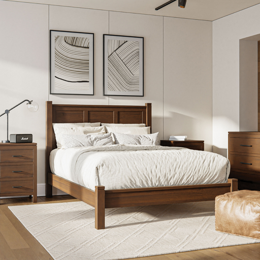 Amish Williamsburg Modern Bedroom Set - Solid Cherry OCS-122 Cocoa- J&M Woodworking - Amish Made Modern Bedroom Set 1