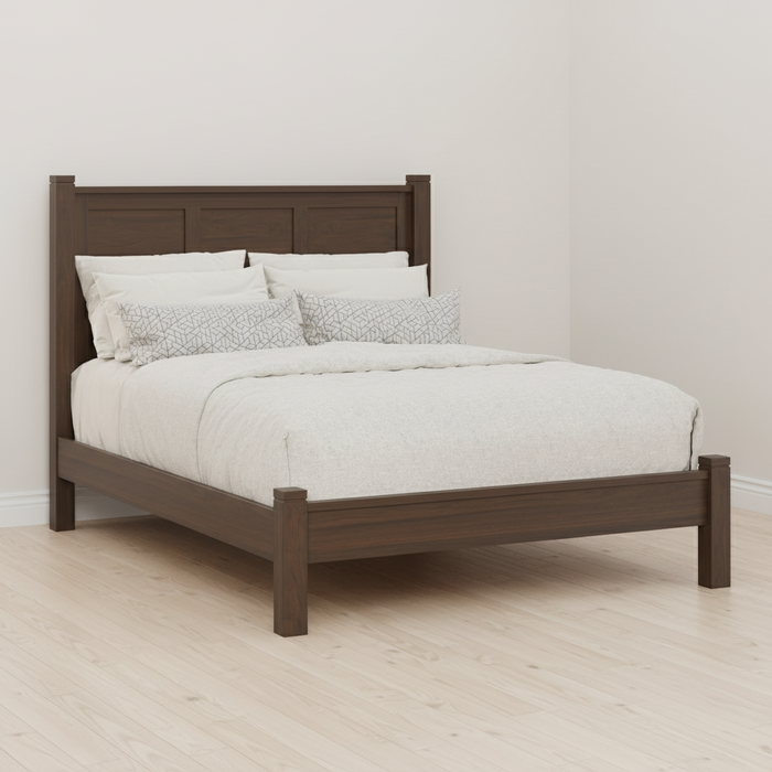 Amish Williamsburg Modern Panel Bed - J&M Woodworking - Solid Cherry Bed - Amish Made Modern Bed