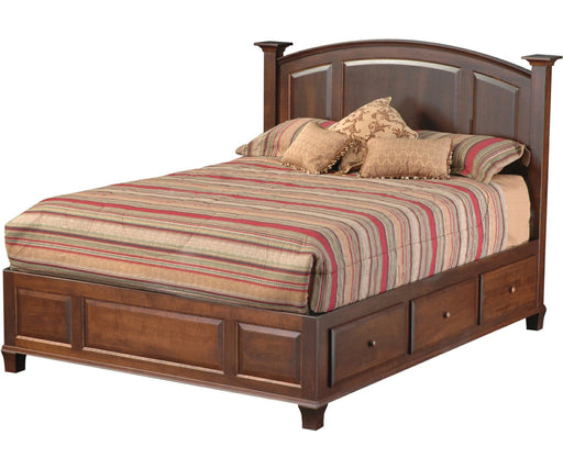 Amish Willow Platform Bed With 3 Drawer Storage Unit Amish Bed with Drawer Units