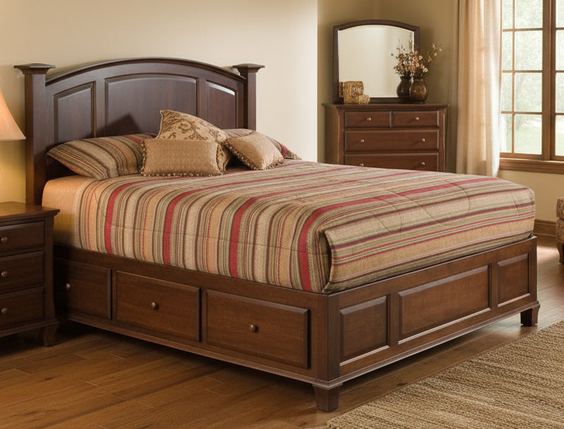 Amish Willow Platform Bed With 3 Drawer Storage Unit Amish Bed with Drawer Units