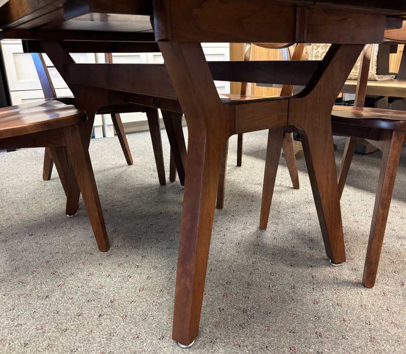 Amish Windsor Dining Table - Seymour Dining Chairs - All Solid Cherry - Wengerd Wood 4