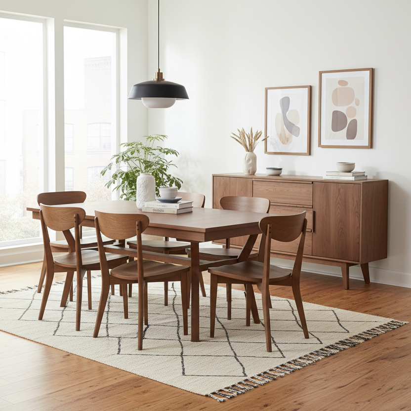 Amish Windsor Mid-Century Dining Set Best Selling Windsor Table Seymour Chairs and Mid-Century Buffet