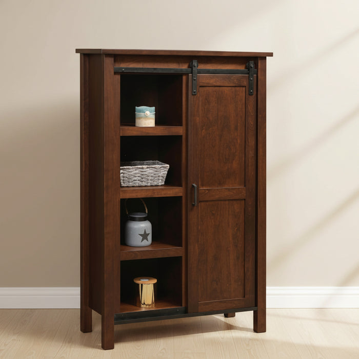 Amish Winston Multi-Use Cabinet
Hardware: 55276BBR
(3) Adjustable Shelves Behind Sliding Door