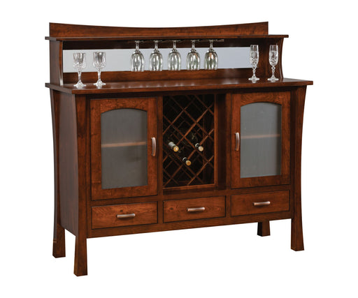 Amish Woodbury Buffet w/ Wine Rack
Hardware: K519-96 DBAC Pulls
2 Adjustable Wood Shelf
Holds 17 Wine Bottles
