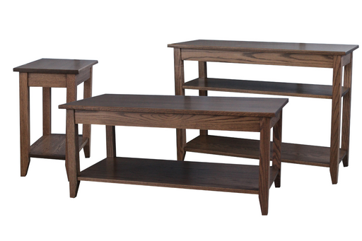 Amish Woodland Living Room Table - Amish Living Room Tables Set - Solid Oak
