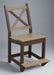Amish X-Back Side Counter Dining Chair - Weatherwood On Brown - Buckeye Poly - Second Photo