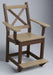 Amish X-Base Counter Dining Chair - Weatherwood on Brown - Buckeye Poly - Main Photo