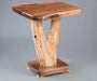 Amish Y-Base Log End Table with Walnut Top and Base