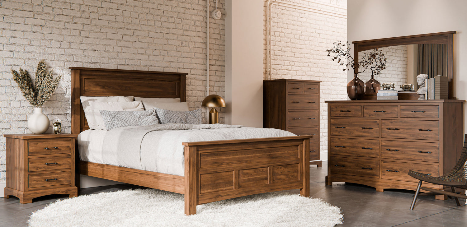 Yorkshire Bedroom Set Amish Made Brown Maple Cocoa Light Front Facing