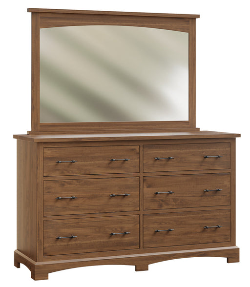 Yorkshire Dresser with Beveled Mirror Brown Maple Almond Front Facing