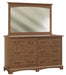 Yorkshire Dresser with Beveled Mirror Brown Maple Almond Front Facing