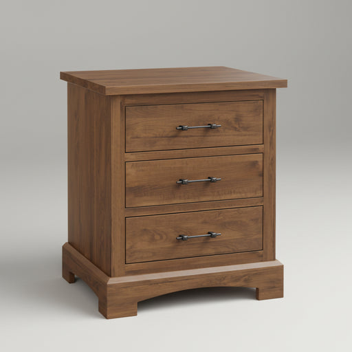 Yorkshire Nightstand 3 Drawer Nightstand Brown Maple Almond Front Facing