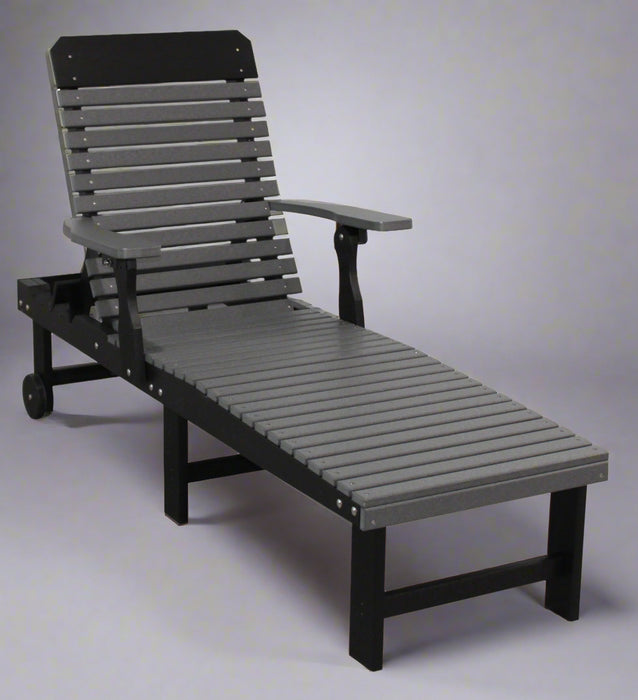 Amish Yukon Chaise Lounge - Dark Gray on Black Poly - Main Photo