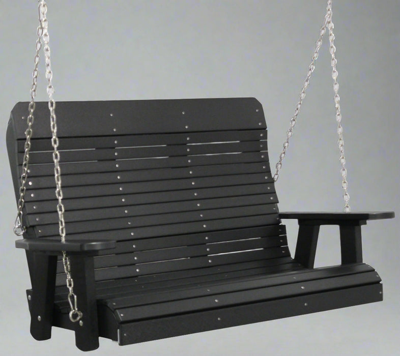Amish Yukon Contour Back Poly 4' Swing - Poly Color Black - 20 Year Warranty - Main Photo