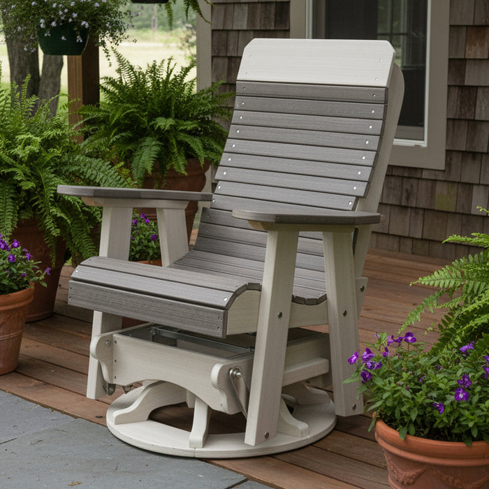 Amish Yukon Contour Back Swivel Glider