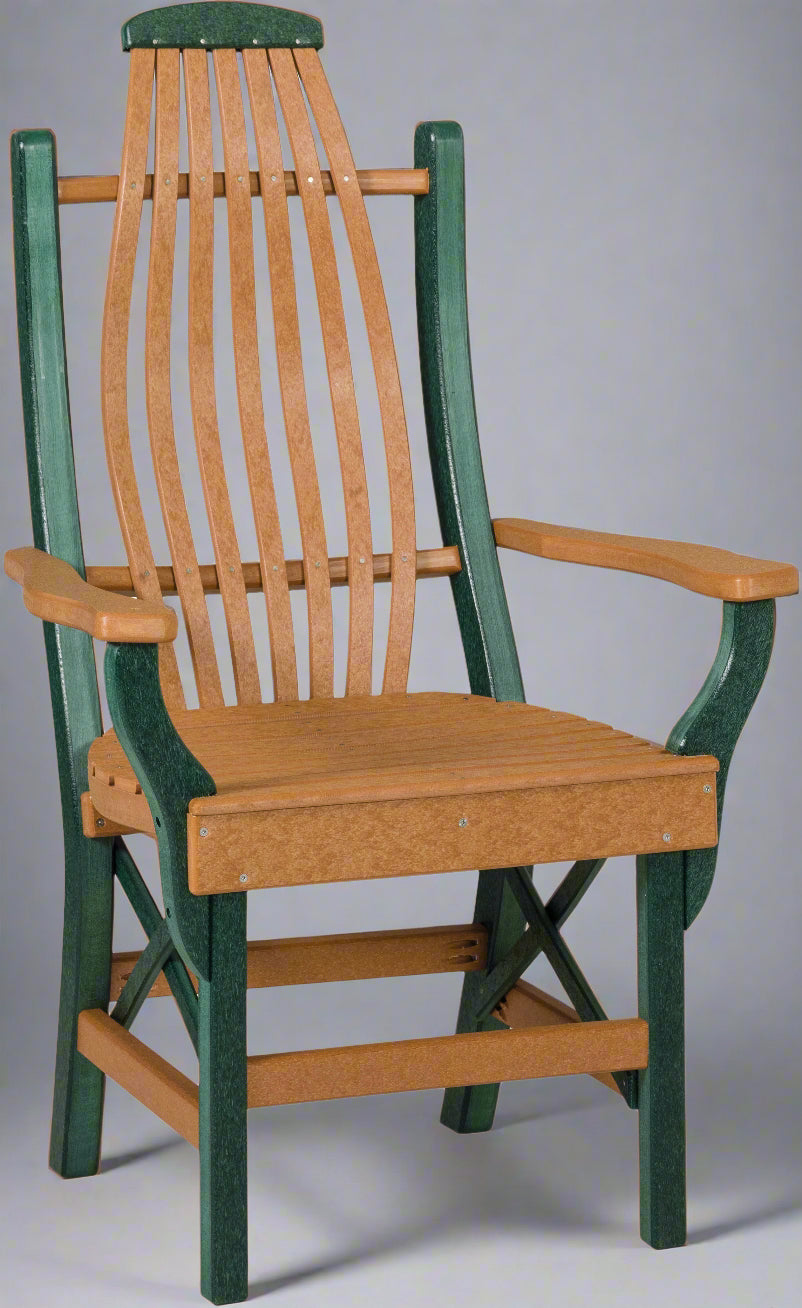 Amish_bentwood_arm_chair Natural Teak on Turf Green