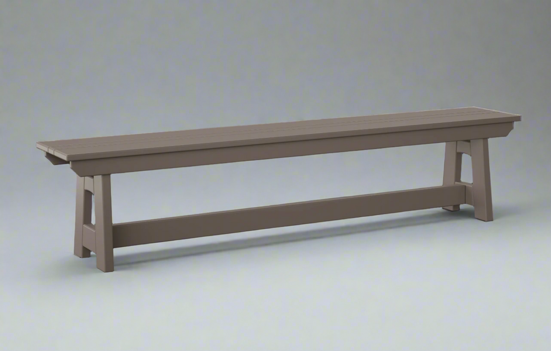 Amish Coastal 84" Bench Dark Grey outdoor poly furniture