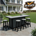 Amish poly Table Serving Bar w/ 4 stools
Dark Gray on Black