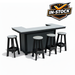 Amish poly Table Serving Bar w/ 4 stools
Dark Gray on Black