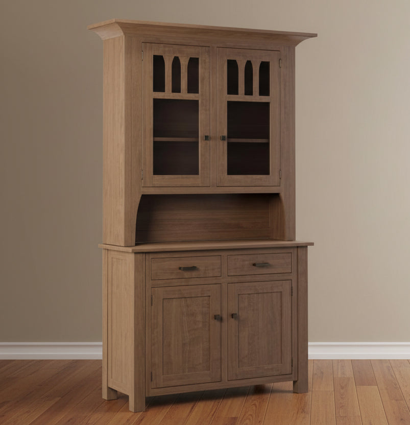 - Standard Hardware: 55271-ORB, 55275-ORB
- Flat Glass
- Solid Wood Sides
- Wood Shelves w/ Plate Groove
- Flush Doors &amp; Drawers
- Dovetailed Drawers
- All Drawers on Full Extension Slides
- Also Available in 3-Door &amp; 4-Door - Bottom = Buffet