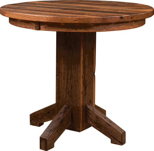 Reclaimed Barn Beam Pub Table Single Pedestal Pub Tables Farmhouse Reclaimed Barnwood