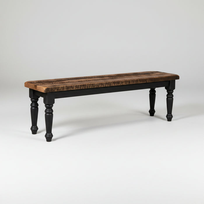 Amish Reclaimed Barnwood Belmont Dining Set With Bench