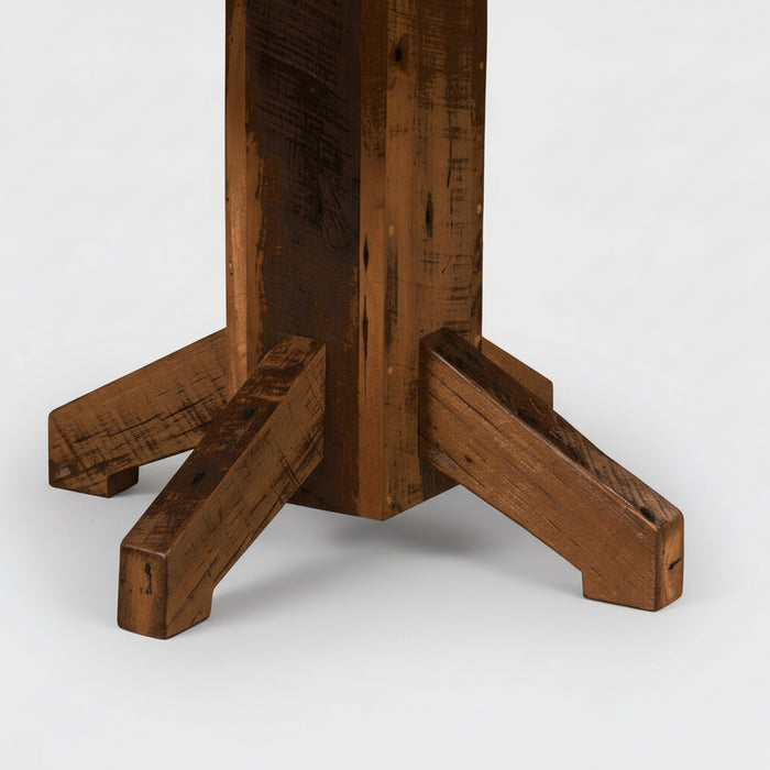 Amish Barn Beam Round Single Pedestal Table