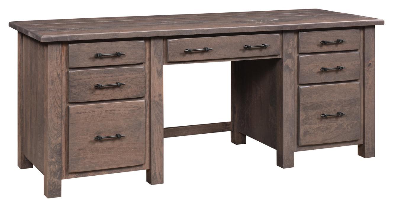 Barn Floor Double Pedestal Desk Double Pedestal Desks Farmhouse