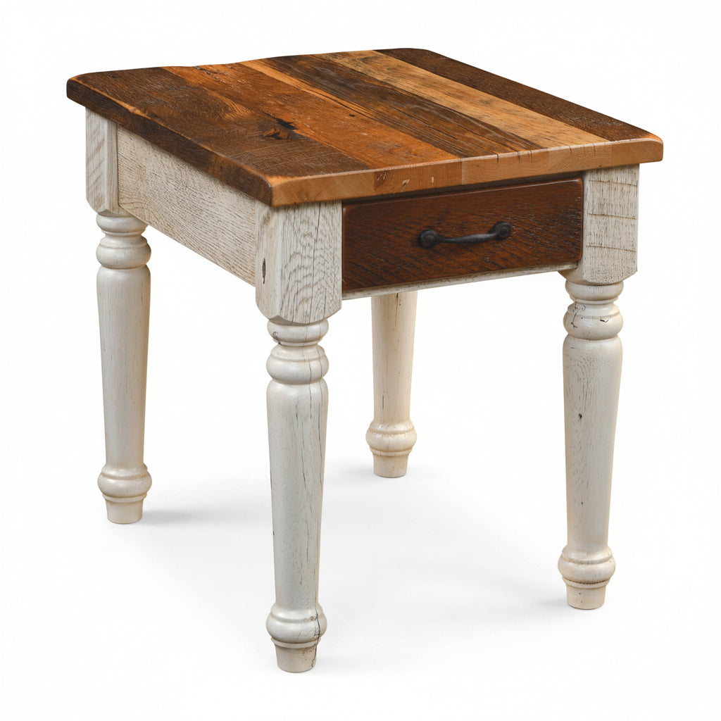 Belmont Reclaimed End Table 20"W x 26"D End Tables Farmhouse Reclaimed Barnwood