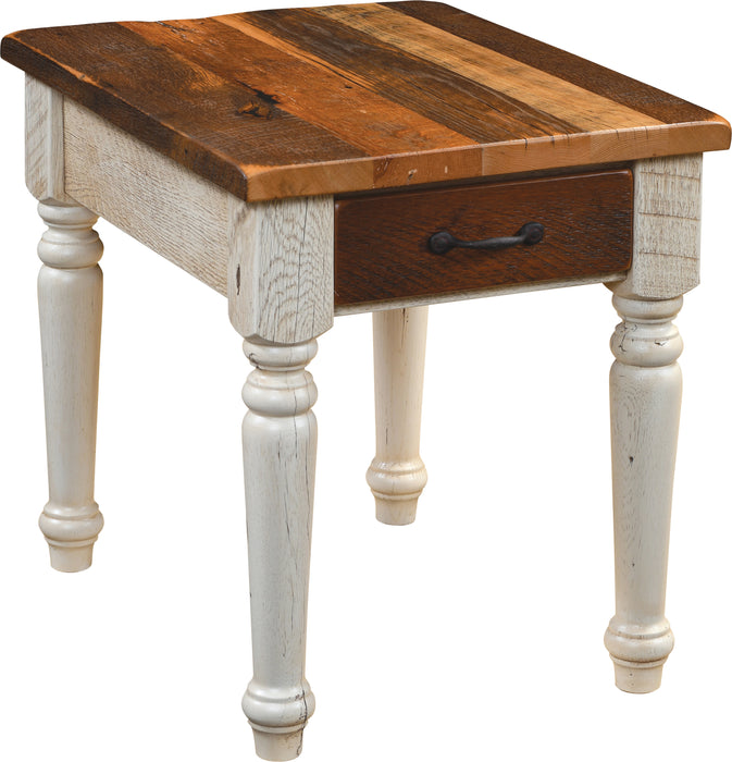 Belmont Reclaimed End Table 20"W x 26"D End Tables Farmhouse Reclaimed Barnwood