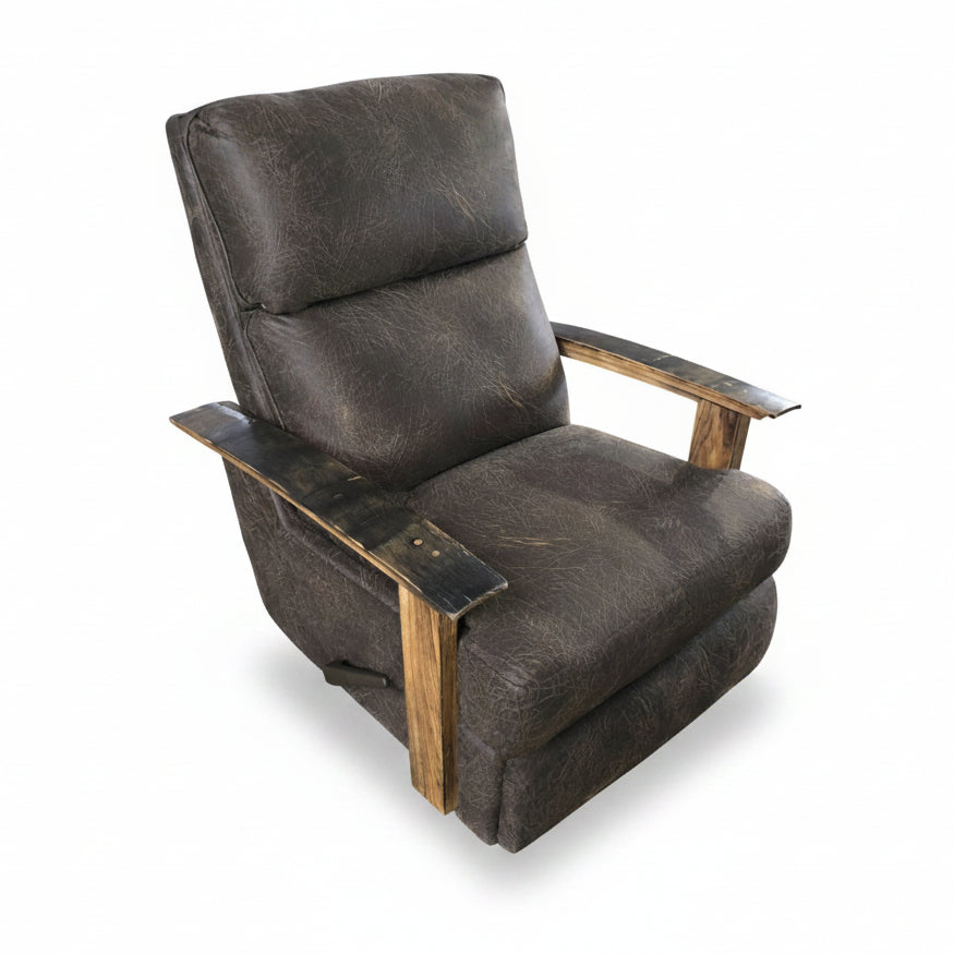 Badass Whiskey Barrel Bourbon Barrel Recliner Solid Wood Amish Made