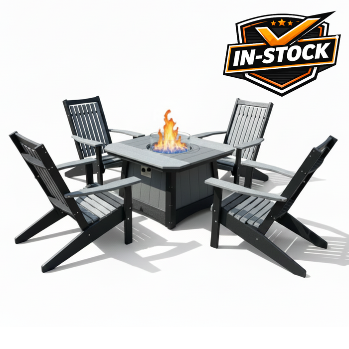 Amish Sonoma Firepit & Mission Adirondack Chair Set - In-Stock - Multiple Colors