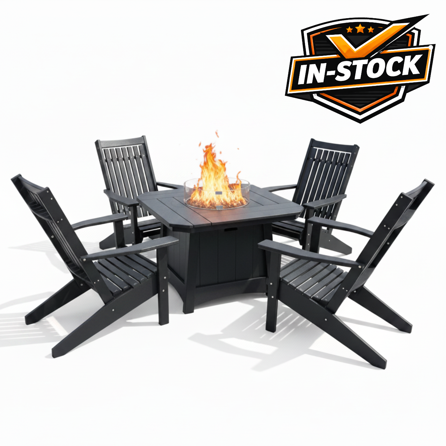Amish Sonoma Firepit & Mission Adirondack Chair Set - In-Stock - Multiple Colors