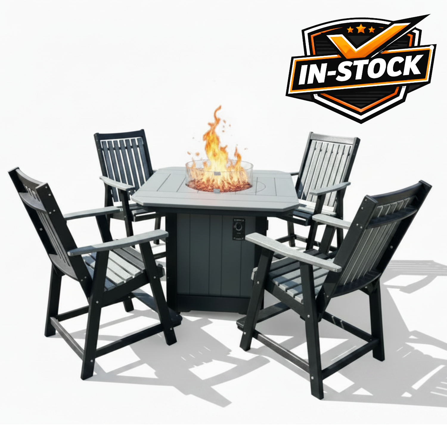 Amish Sonoma Firepit & Mission Balcony Chair Set - In-Stock - Multiple Colors