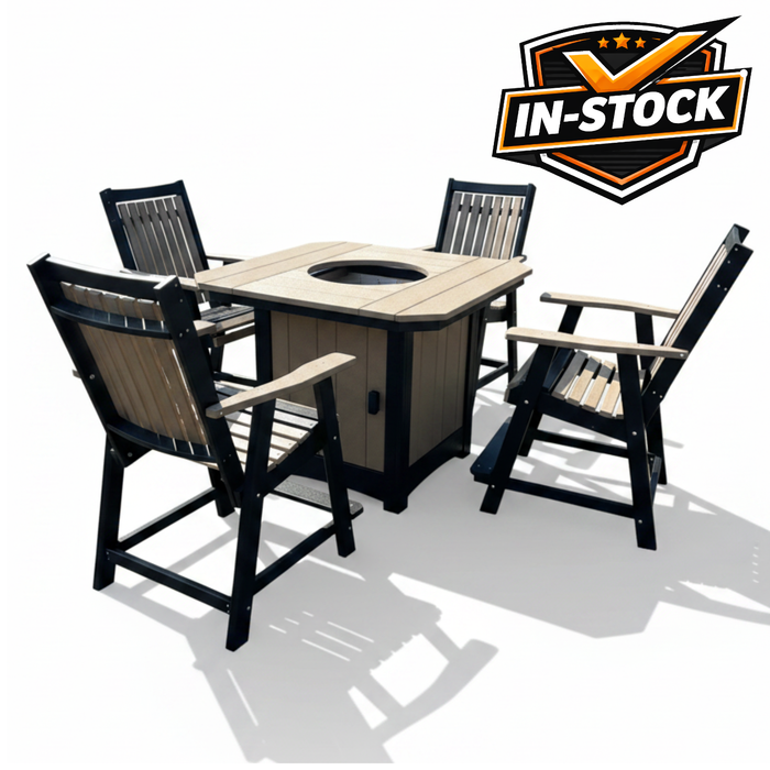 Amish Sonoma Firepit & Mission Balcony Chair Set - In-Stock - Multiple Colors