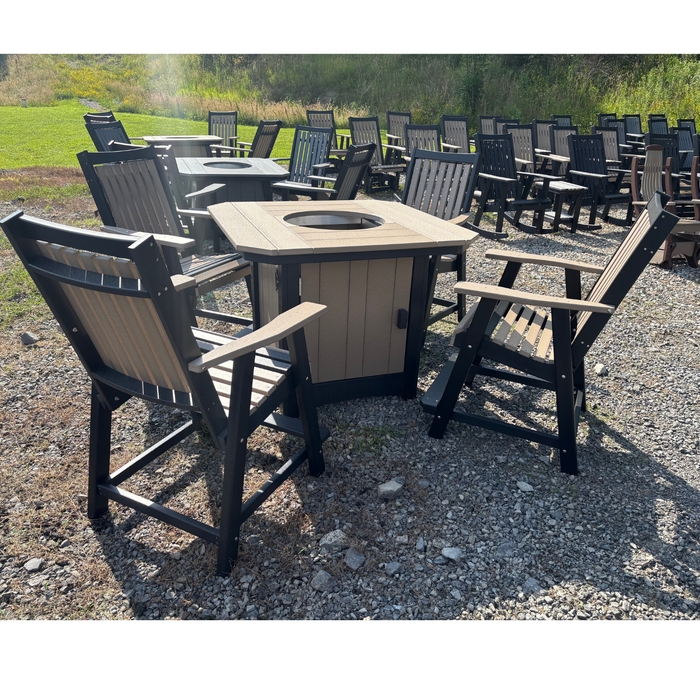 Amish Sonoma Firepit & Mission Balcony Chair Set - In-Stock - Multiple Colors