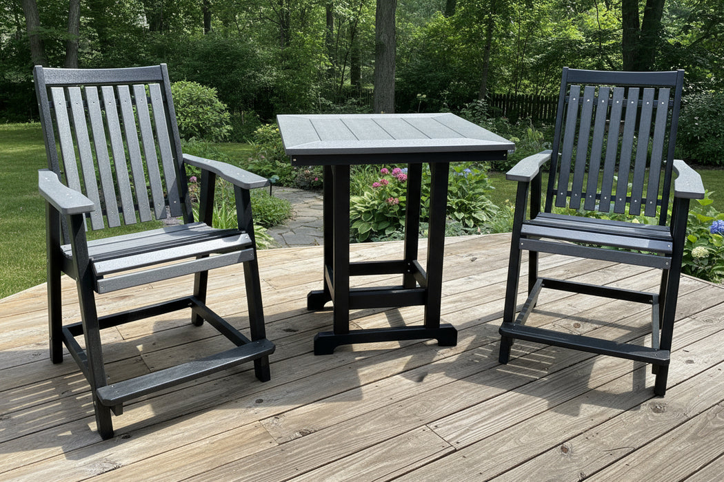 Amish Mission Adirondack Balcony Set - 33" Square Table