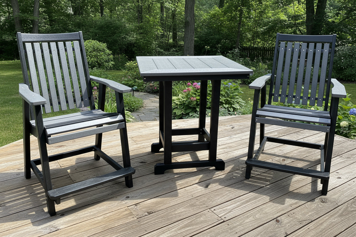 Amish Mission Adirondack Balcony Set - 33" Square Table