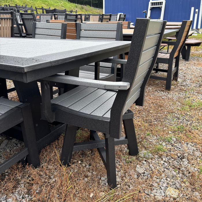 Amish Poly Baldwin Dining Set 44" x 72" With Swivel End Chairs - In-Stock
