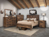 Amish Barn Floor Bedroom Set - Rough Sawn 5-Piece Set Farmhouse Rough Sawn