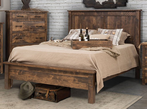 Amish Barn Floor Bed - Rough Sawn Panel Beds Farmhouse Rough Sawn